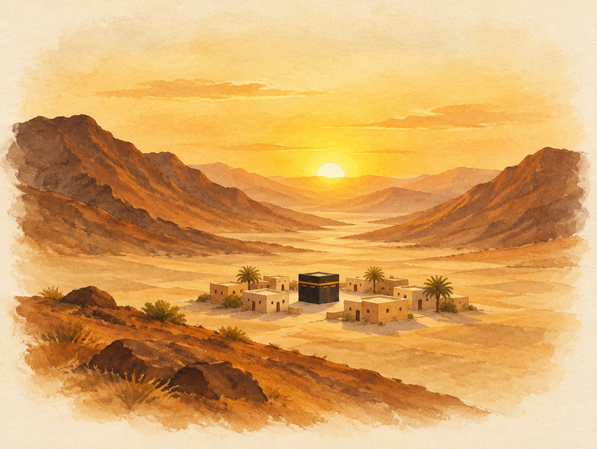 La vallée de La Mecque au lever du soleil